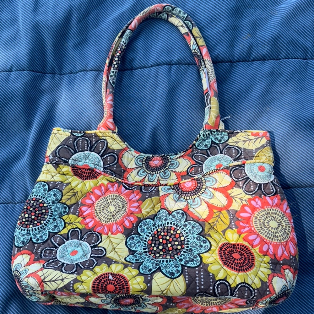 Vera Bradley retired floral print tote bag in the "Flower Shower"